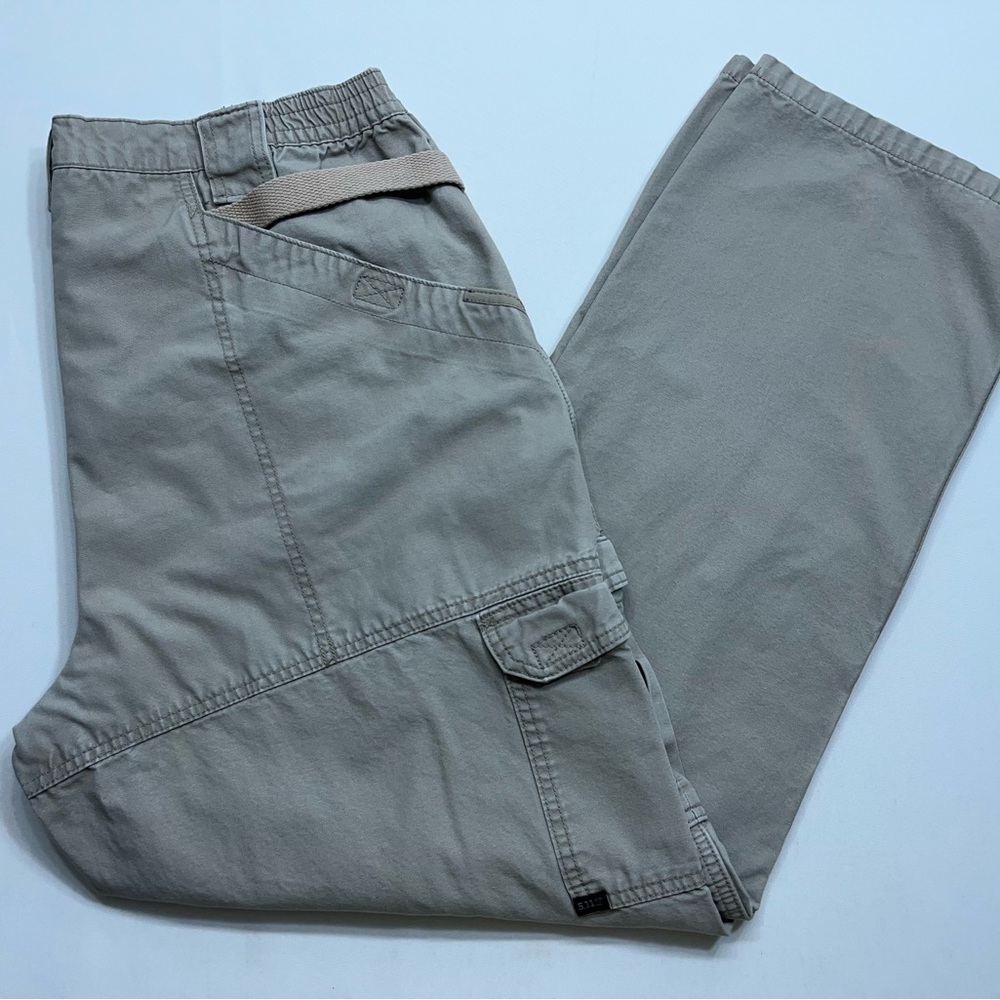 5.11 Tactical Canvas Cargo Pants Mens Size 38x34 Khaki Combat Style 74251